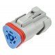 3 Circuit Deutsch DT Series Resistor Plug including blue wedge. 120Ω. Size 16 contacts