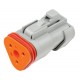 3 Circuit Deutsch DT Series Plug including orange wedge. Size 16 contacts